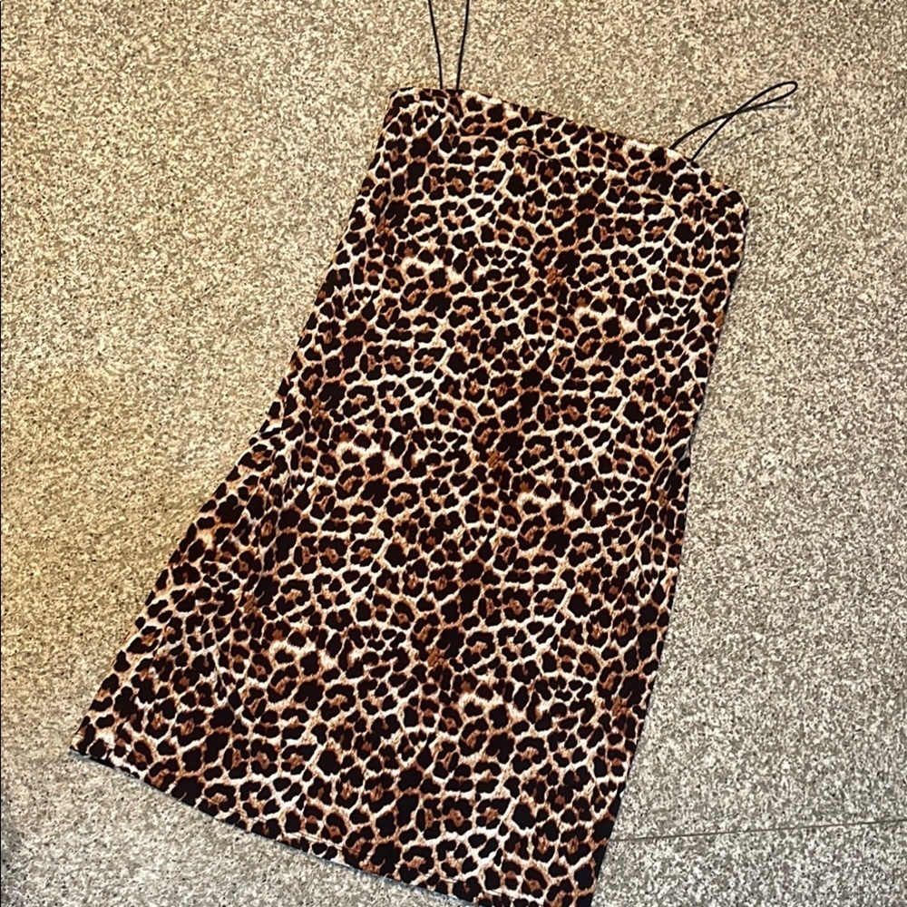 Derek Heart Leopard Print Spaghetti Strap Dress